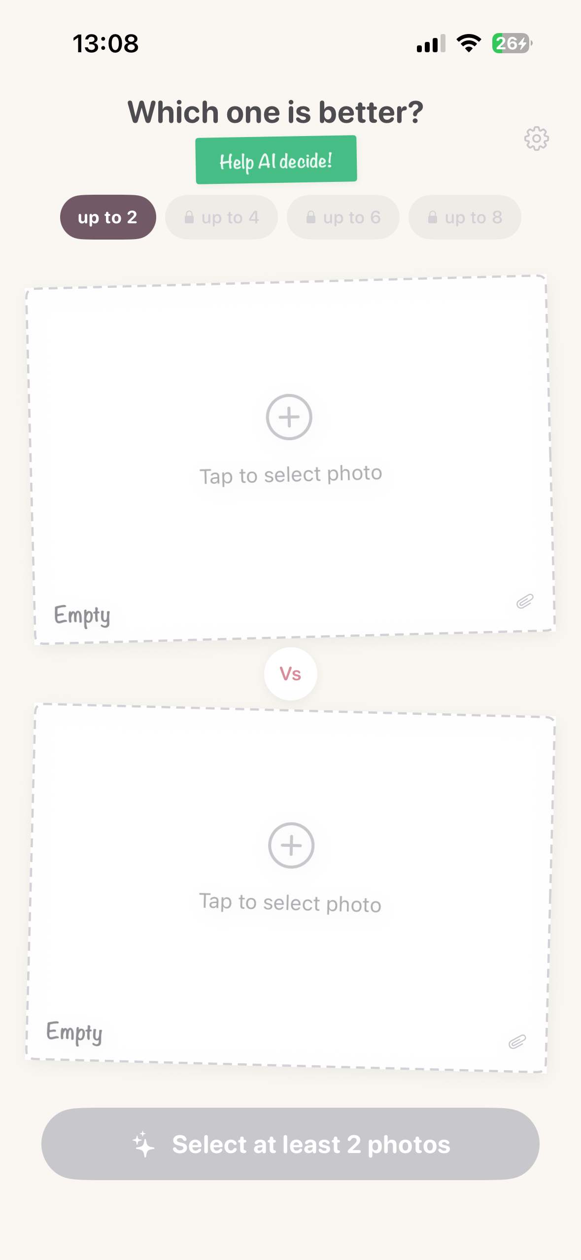 NekoPicky photo picker screen